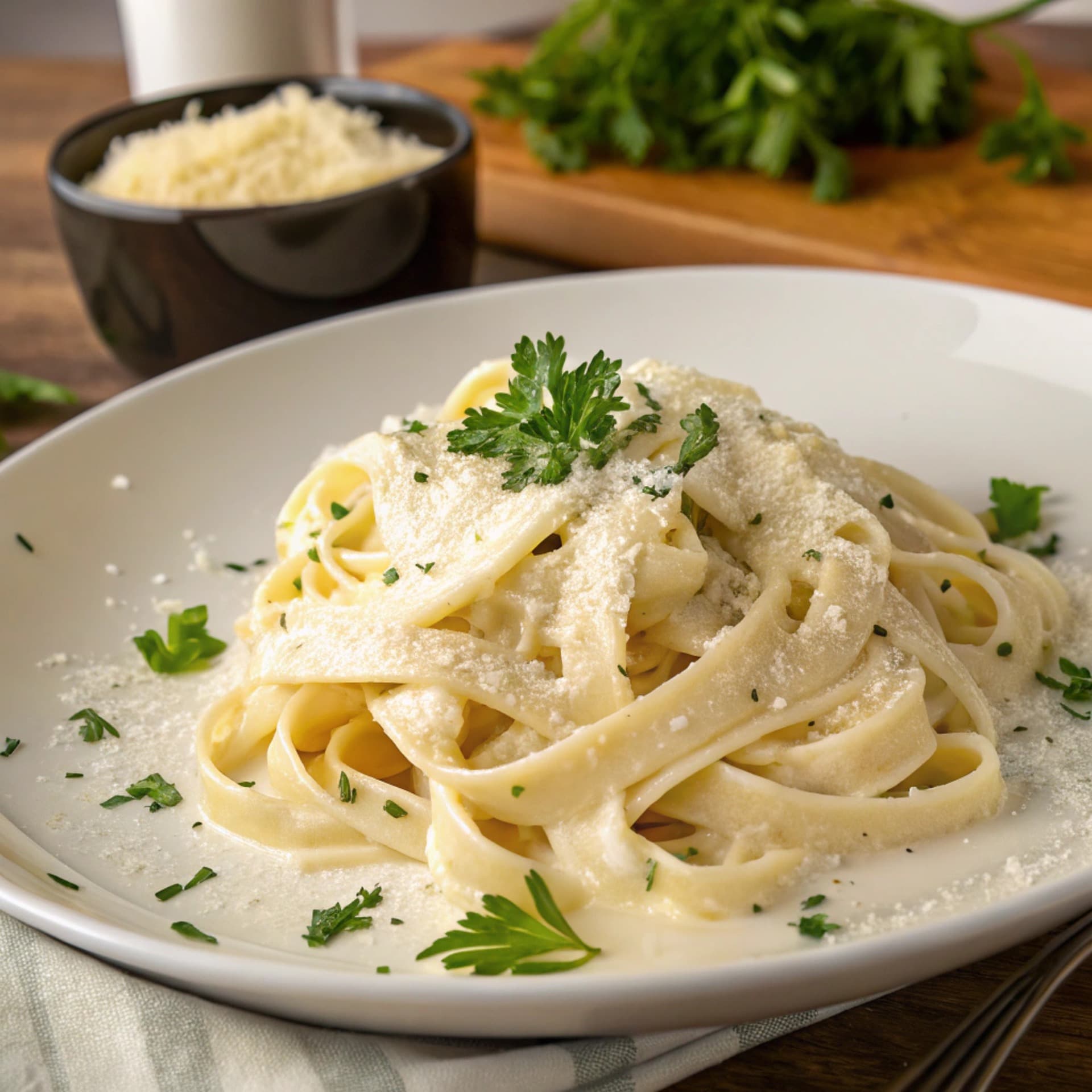 Pâtes Alfredo au poulet