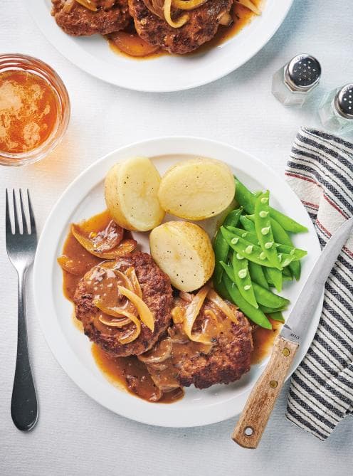 Hamburger steak sauce brune